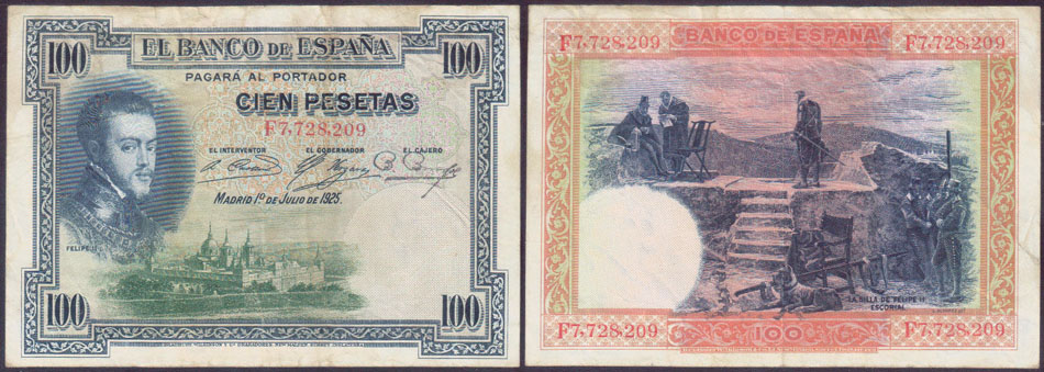 1925 Spain 100 Pesetas L000142